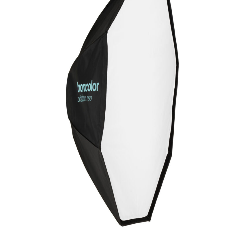 Softbox octagonal Broncolor Octabox 150, sobre fondo blanco, ideal para conseguir una luz suave y envolvente en sesiones de fotografía y vídeo profesionales.