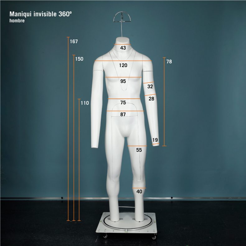 Alquiler - Maniquí invisible 360 - torso hombre