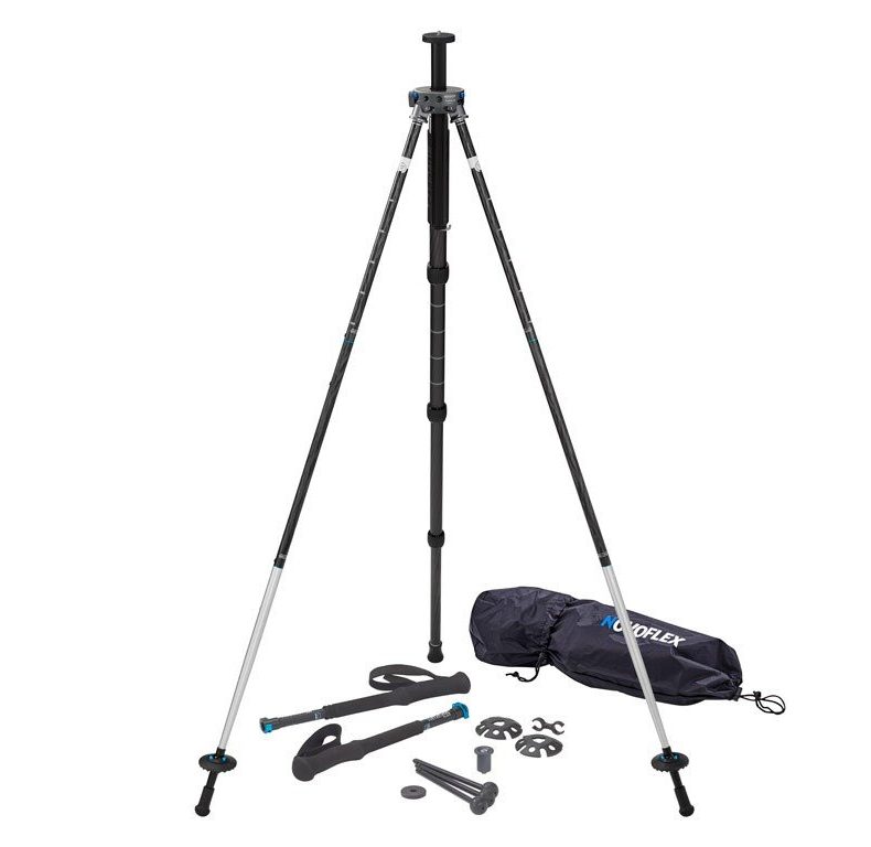 Kit senderismo "TrioPod-M", 4 secciones, con bastones plegables